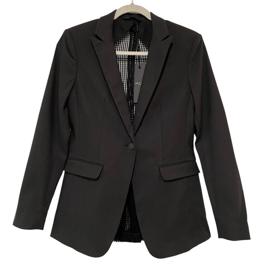 Rag & Bone Edgy Black Mesh Back Blazer Statement … - image 6